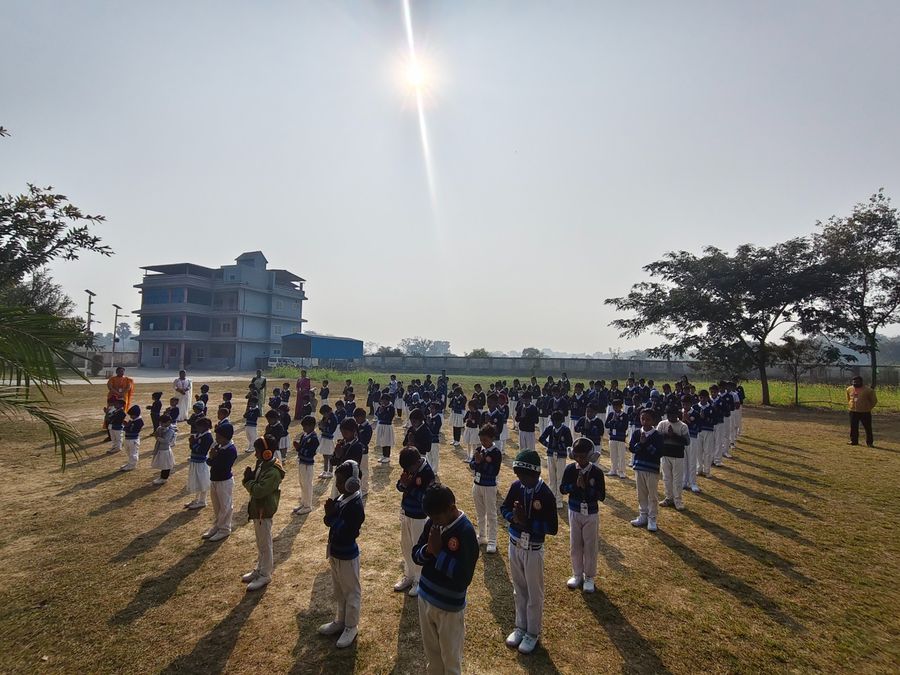 Winter morning assembly