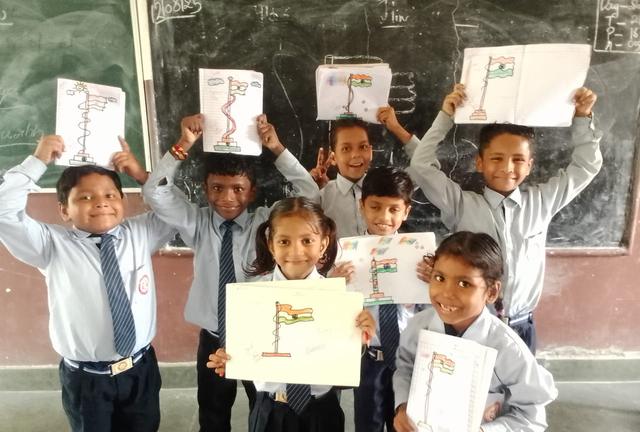 Tricolour drawing activity