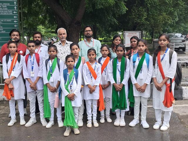 Students on an educational trip