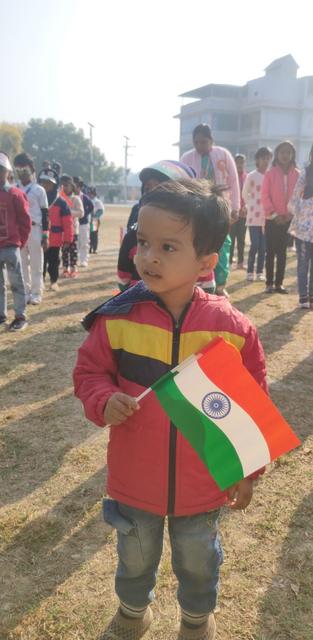 Little patriot with the tricolour