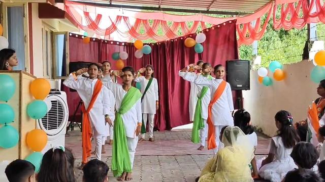 Students performing a patriotic song